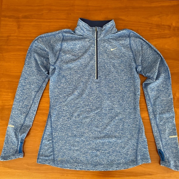 Nike Tops - Nike Running Long Sleeve Heather Blue Dry Fit Quarter-Zip (Women’s Small)